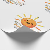 Cute Smiling Sun Birthday Wishes Wrapping Paper Cadeaupapier (Hoek)