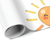 Cute Smiling Sun Birthday Wishes Wrapping Paper Cadeaupapier (Rol Hoek)