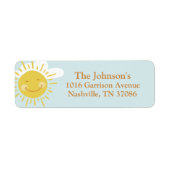 Cute Smiling Sun Return Address Label (Voorkant)