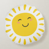 Cute Smiling Sunshine Nursery Rond Kussen (Achterkant)