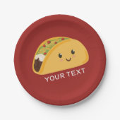 Cute Smiling Taco Party Bord (Voorkant)