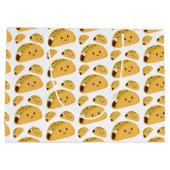 Cute Smiling Taco Pattern Gift Bag Large Cadeautasje (Achterkant)