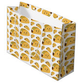 Cute Smiling Taco Pattern Gift Bag Large Cadeautasje (Voorkant Gekanteld)