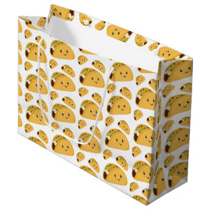 Cute Smiling Taco Pattern Gift Bag Large Cadeautasje