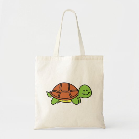 Cute Smiling Turtle Cartoon Tote Bag (Voorkant)