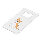 Cute Smiling Welsh Corgi Pup Creditkaart Flessenopener (Voorkant Gekanteld)