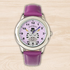 Cute smiling zebra for Girl Horloge