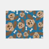 Cute Smilling Dog met Big Ears Fleece Deken (Voorkant (Horizontaal))