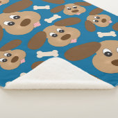 Cute Smilling Dog met Big Ears Sherpa Deken (3/4)