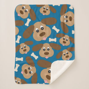 Cute Smilling Dog met Big Ears Sherpa Deken