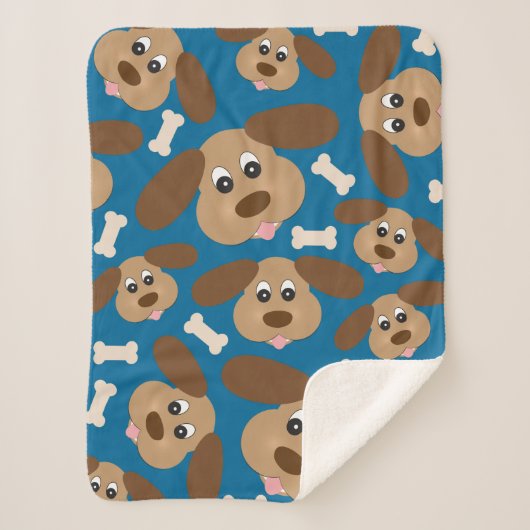 Cute Smilling Dog met Big Ears Sherpa Deken (Voorkant)