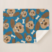 Cute Smilling Dog met Big Ears Sherpa Deken (Voorkant (horizontaal))