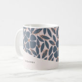 Cute Smokey Blue Roze Bloem Roze Goud Glitter Mok (Voorkant links)