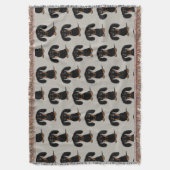 Cute Smooth Coated Black en Tan Dachshund Pattern Deken (Voorkant Verticaal)