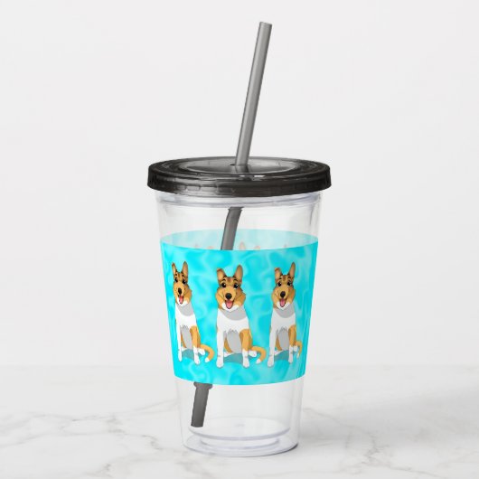 Cute Smooth Collie Dog Acryl Drinkbeker (Achterkant)