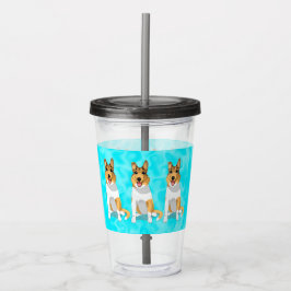 Cute Smooth Collie Dog Acryl Drinkbeker