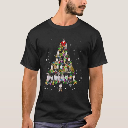 Cute Smooth Collie dog Christmas Tree gift decor X T-shirt (Voorkant)
