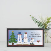 Cute S'mores Couple met Dog-kerstkaart Feestdagenkaart (Staand voorkant)