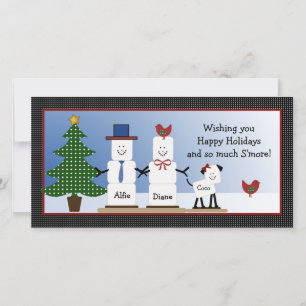Cute S'mores Couple met Dog-kerstkaart Feestdagenkaart