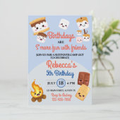 Cute S'mores kampeer verjaardagsfeestje Kaart (Staand voorkant)