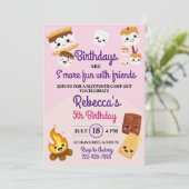 Cute S'mores kampeer verjaardagsfeestje Kaart (Staand voorkant)