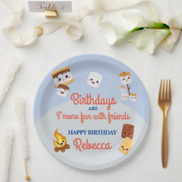 Cute S'mores kampeer verjaardagsfeestje Papieren Bordje