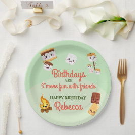 Cute S'mores kampeer verjaardagsfeestje Papieren Bordje