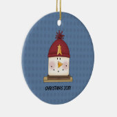 Cute S'mores Snowman-kerstversiering Keramisch Ornament (Rechts)