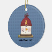 Cute S'mores Snowman-kerstversiering Keramisch Ornament (Links)