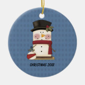 Cute S'mores Snowman-kerstversiering Keramisch Ornament (Voorkant)
