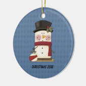 Cute S'mores Snowman-kerstversiering Keramisch Ornament (Links)