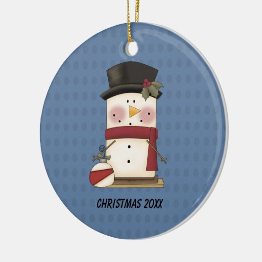 Cute S'mores Snowman-kerstversiering Keramisch Ornament (Links)