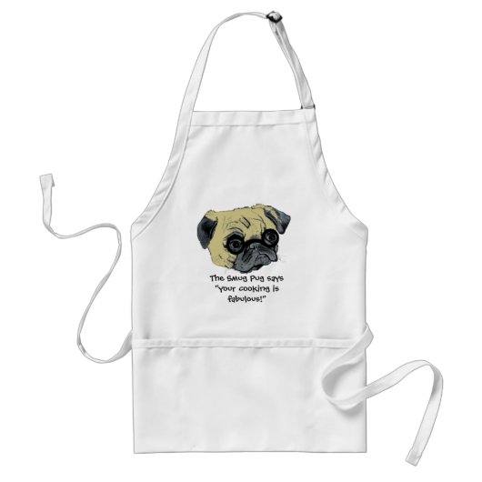 Cute Smug Pug Dog Apron Standaard Schort (Voorkant)