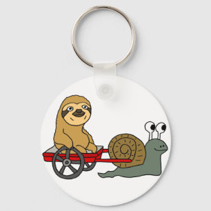 Cute Snagellak in Red Wagon Sleutelhanger