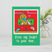 Cute Snail Christmas Mail  Feestdagenkaart (Staand voorkant)