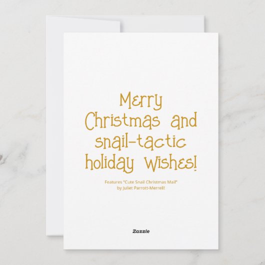 Cute Snail Christmas Mail  Feestdagenkaart (Achterkant)