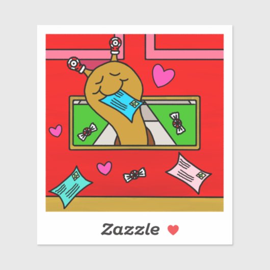 Cute Snail Christmas Mail Vinyl Sticker (Vel)