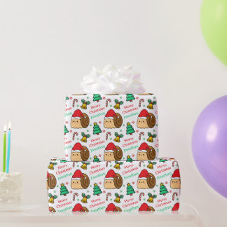 Cute Snail Christmas Tree Holidays Cadeaupapier