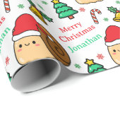 Cute Snail Christmas Tree Holidays Cadeaupapier (Rol Hoek)