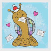 Cute Snail Disco Mail Christmas Vinyl Sticker (Voorkant)