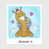 Cute Snail Disco Mail Christmas Vinyl Sticker (Vel)