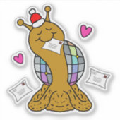 Cute Snail Disco Mail Christmas Vinyl Sticker (Voorkant)