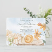 Cute Snail en Ladybug Garden Theme Baby shower Kaart (Staand voorkant)