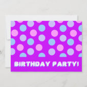 Cute Snail en Polka Dot Birthday Party - Paars Kaart (Achterkant)