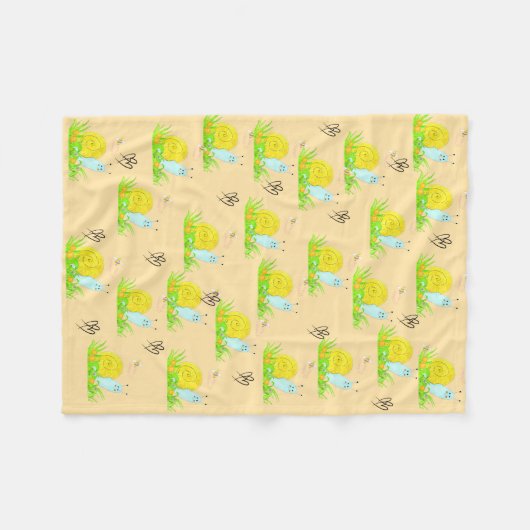 Cute Snail   Fleece Deken (Voorkant (Horizontaal))