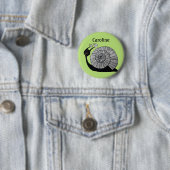 Cute Snail Green Kinder Name Ronde Button 5,7 Cm (In situ)