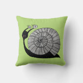 Cute Snail Green Kinderen Kussen (Achterkant)