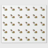 Cute Snail-kerstmis Elf Cadeaupapier (Vlak)