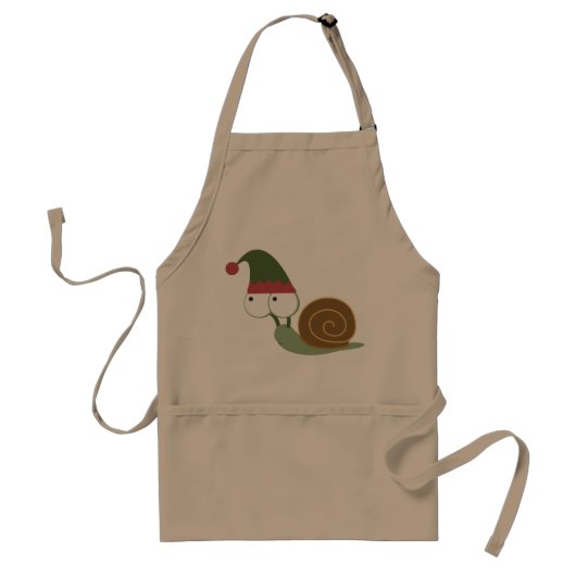 Cute Snail-kerstmis Elf Standaard Schort (Voorkant)