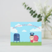 Cute Snail Mail Pen Pal Postcard Briefkaart (Staand voorkant)
